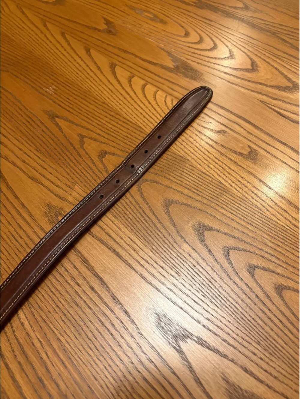 Cole Haan Brown Leather Men's Belt with Gold Tone Buckle, Size 36